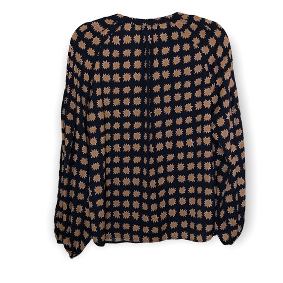 Boden x Anthropologie Harriet Blue & Gold Button Up Blouse - Picture 6 of 10